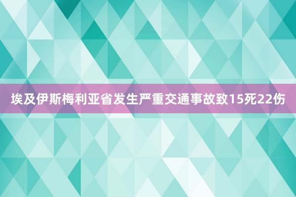 埃及伊斯梅利亚省发生严重交通事故致15死22伤