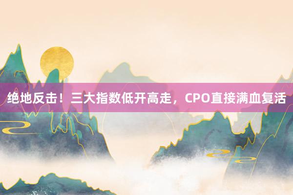 绝地反击！三大指数低开高走，CPO直接满血复活