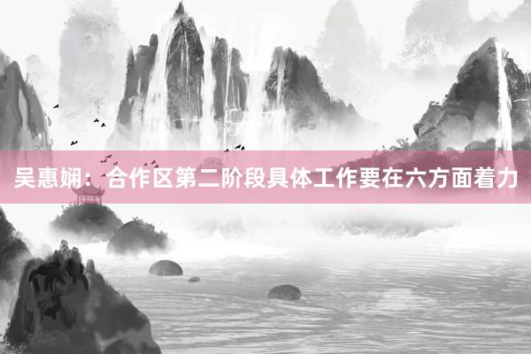吴惠娴：合作区第二阶段具体工作要在六方面着力