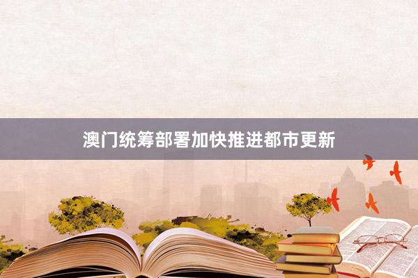 澳门统筹部署加快推进都市更新