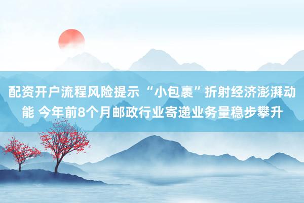 配资开户流程风险提示 “小包裹”折射经济澎湃动能 今年前8个月邮政行业寄递业务量稳步攀升