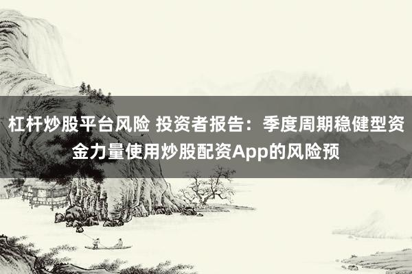 杠杆炒股平台风险 投资者报告：季度周期稳健型资金力量使用炒股配资App的风险预