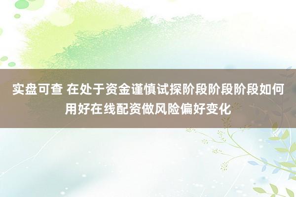 实盘可查 在处于资金谨慎试探阶段阶段阶段如何用好在线配资做风险偏好变化