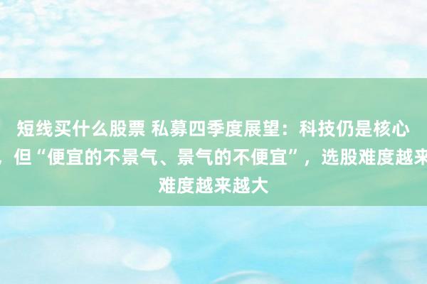 短线买什么股票 私募四季度展望:科技仍是核心主线,但“便宜的不景气、景气的不便宜”,选股难度越来越大